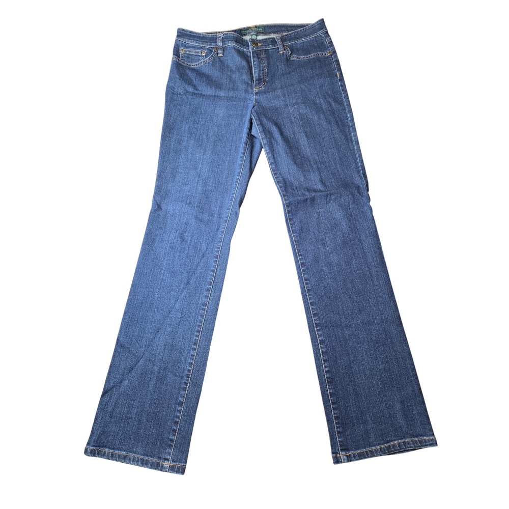LRL Lauren‎ Jeans Co Womens Modern Straight Curvy Blue Denim Jeans Size 10